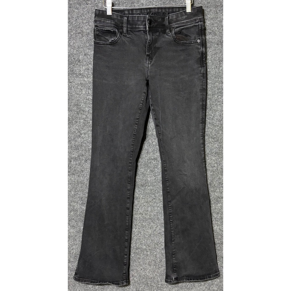 American Eagle Kick Boot Jeans Women 2 Regular Black Mid‎ Rise